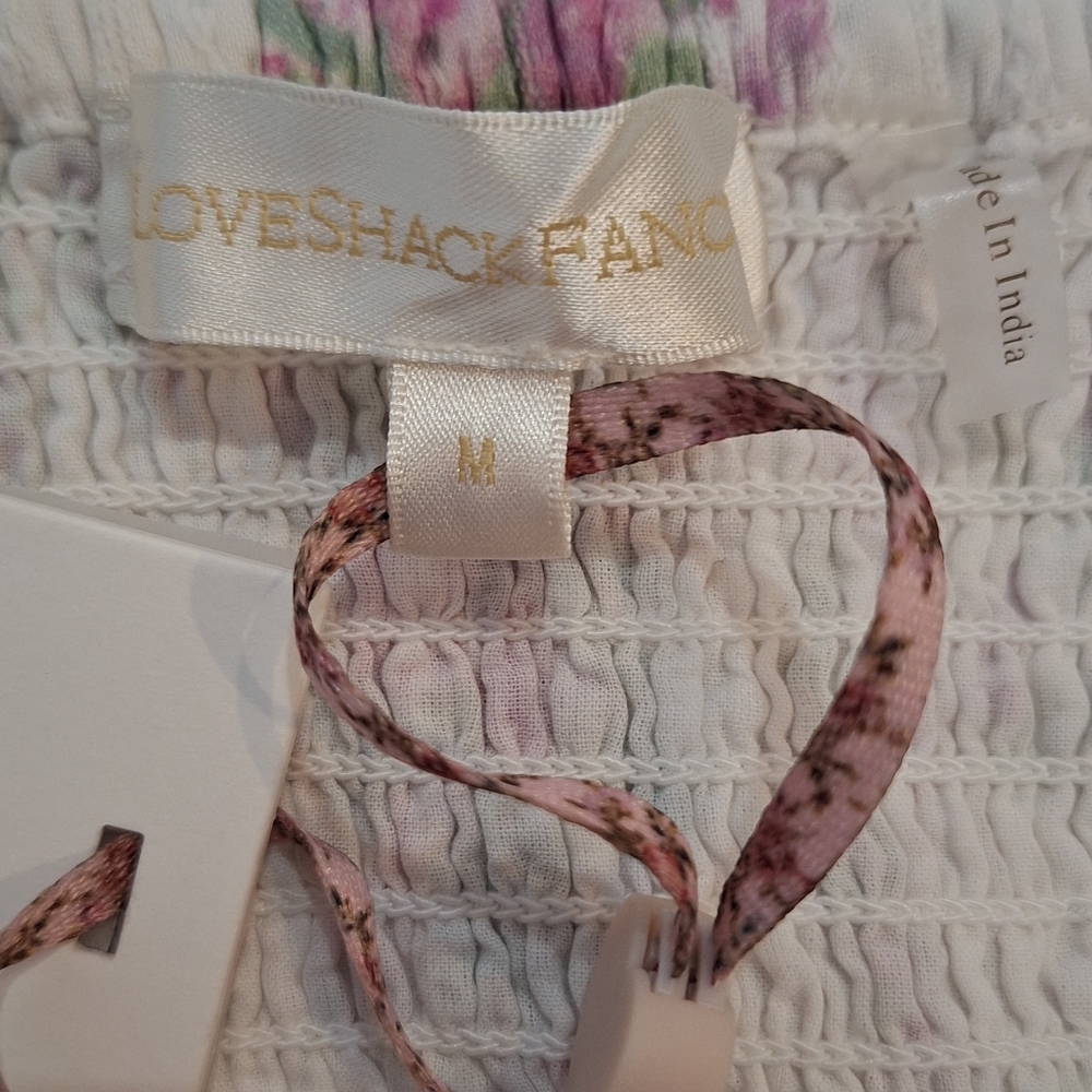NWT LoveShackFancy White and Pink Floral Dress - Picture 10 of 13
